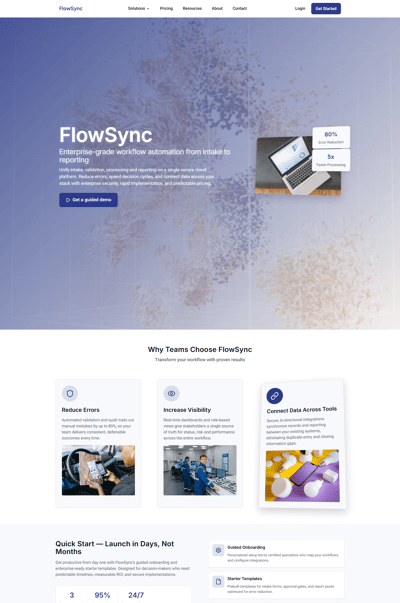 Flowsync website thumbnail